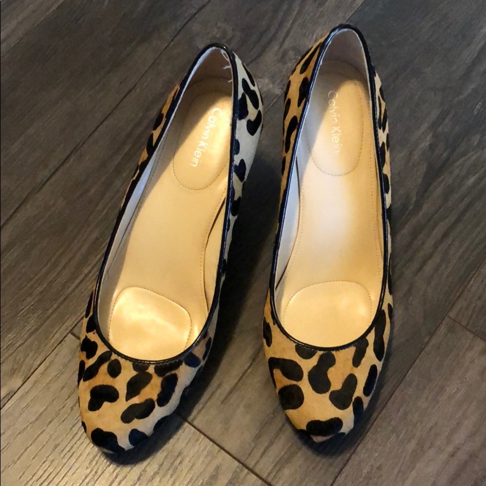 Calvin Klein cheetah heels